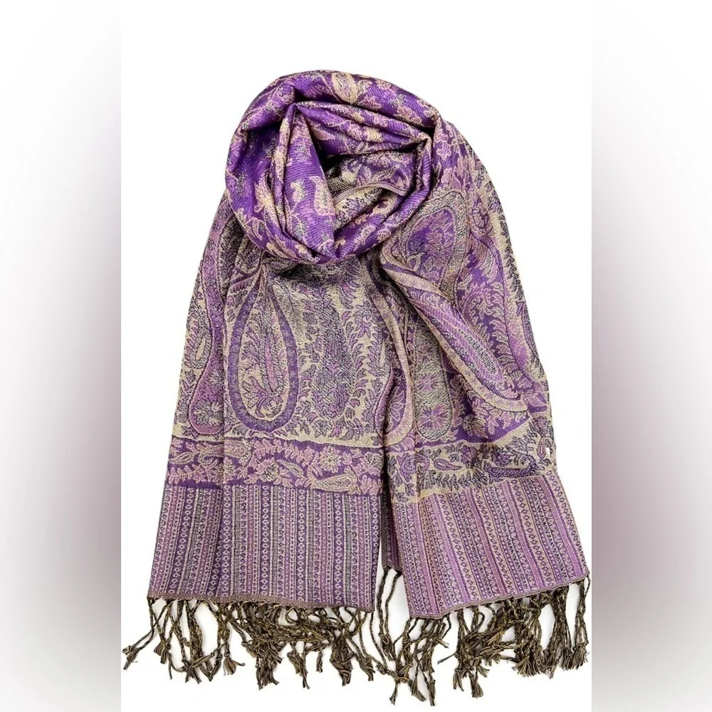 NWOT Pashmina Inspired Multi-Color Fringe Scarf